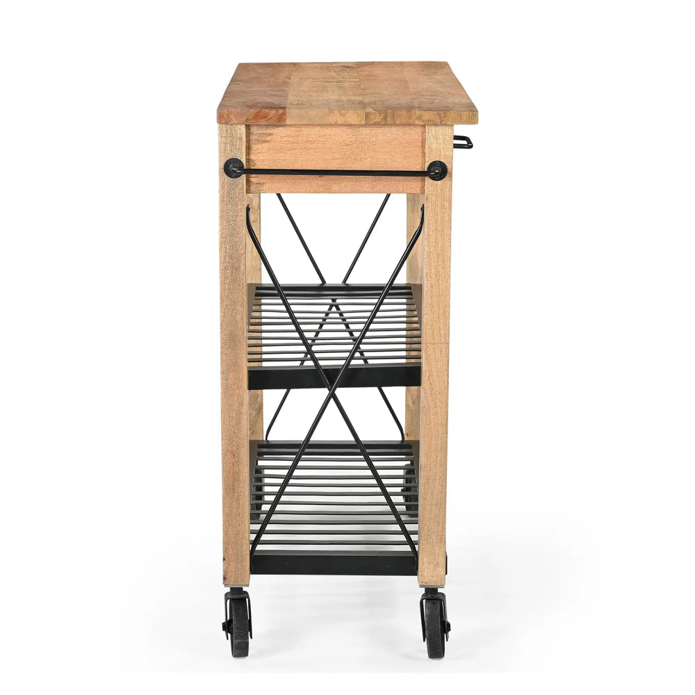 MEDGAR  RECYCLED BUTLERS TROLLEY ON WHEELS - MyChocolateWood