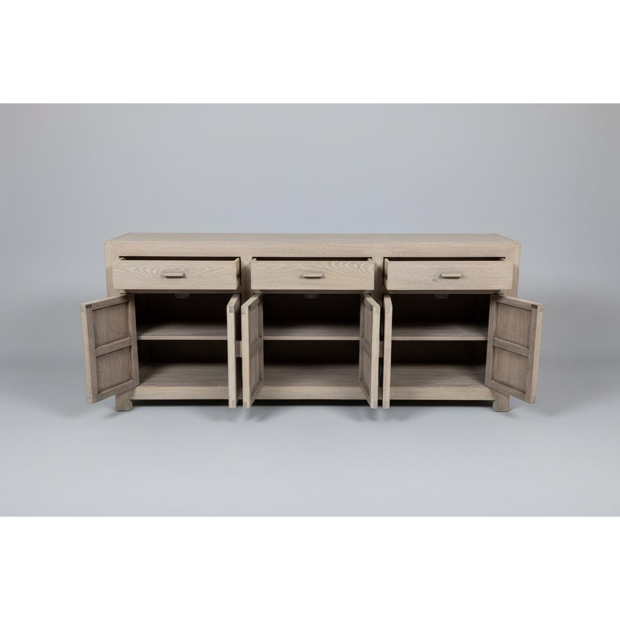 NEVANA  RECYCLED ELM TIMBER SIDEBOARD/BUFFET 6 DOORS 3 DRAWERS NATURAL - MyChocolateWood