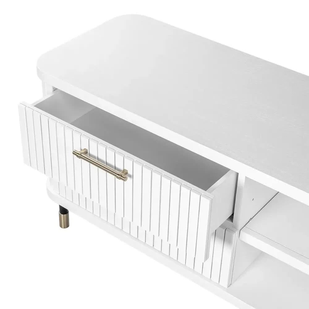 PEMBROKE OAK TIMBER 4-DRAWER TV UNIT ETU WHITE 200CM - MyChocolateWood