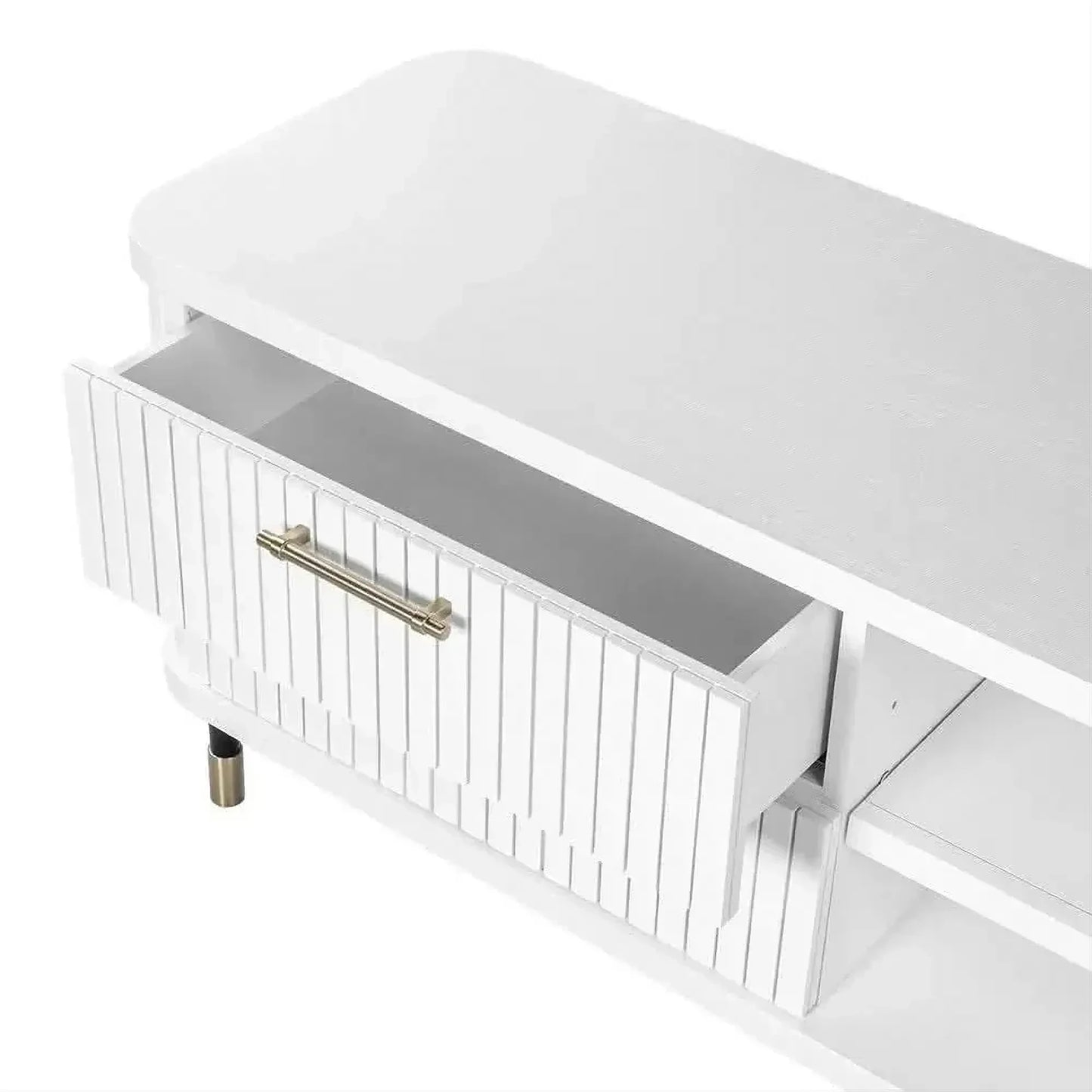 Pembroke Oak 4-Drawer TV Unit 200cm in White - Chocolate Wood