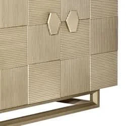 TALISA CONTEMPORARY 4-DOOR BUFFET/SIDEBOARD  ANTIQUE BRUSHED GOLD - MyChocolateWood