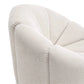 MADELEY CHENILLE SWIVEL OCCASIONAL CHAIR ARMCHAIR CREAM - MyChocolateWood