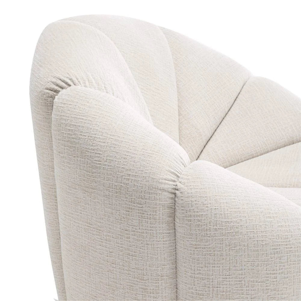 MADELEY CHENILLE SWIVEL OCCASIONAL CHAIR ARMCHAIR CREAM - MyChocolateWood