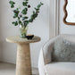 BARDOT ROUND CEMENT SIDE TABLE/LAMP TABLE NATURAL - MyChocolateWood