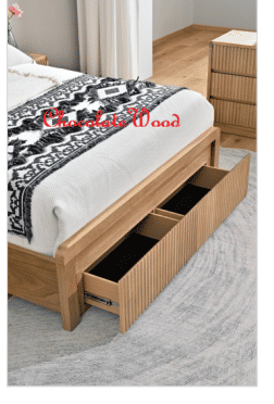 Denby Messmate Timber King Bed - Headboard Integrated LED Lighting Light Smoke
