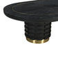 Raven Handmade Solid Mango Column Coffee Table with Gold Accents