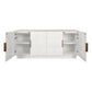 HAMPSHIRE RIVER BROWN MARBLE/WHITE OAK 4-DOOR BUFFET/SIDEBOARD - MyChocolateWood