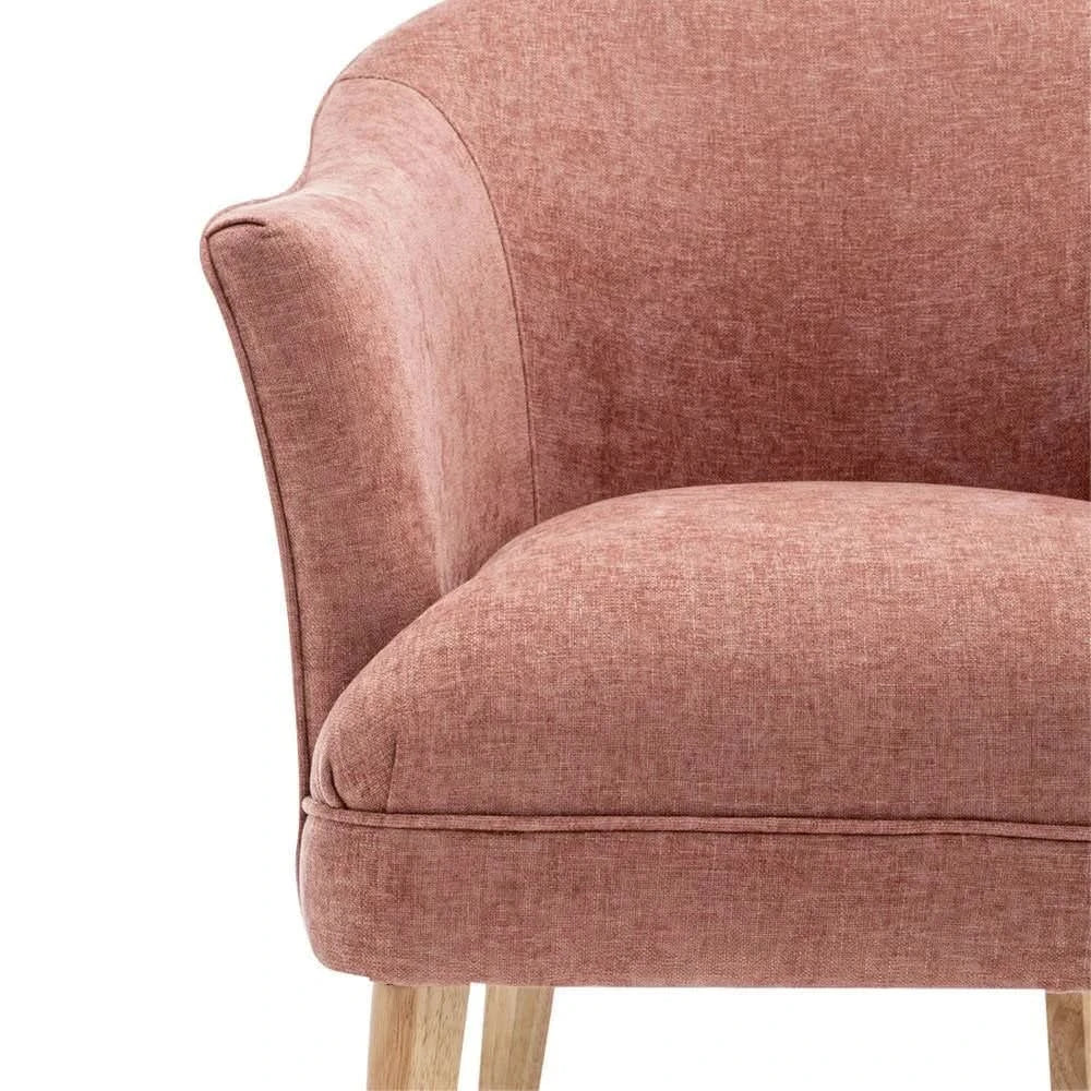 ELMORE CHENILLE FABRIC TUB CHAIR/OCCASIONAL CHAIR CORAL (Copy) - MyChocolateWood