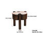 Fiore Clover-Shaped Mango Hardwood & Marble Side Table / Accent Table