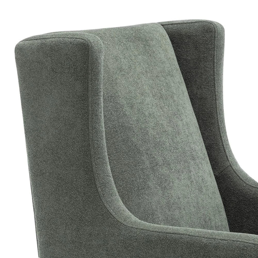 SILAS WINTER MOSS CHENILLE WING BACK ARMCHAIR/OCCASIONAL CHAIR - MyChocolateWood