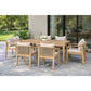 IRINI ACACIA WOOD 7-PIECE OUTDOOR DINING SET SANDBLAST COLOURED FRAME/STONE COLOURED FABRIC - MyChocolateWood