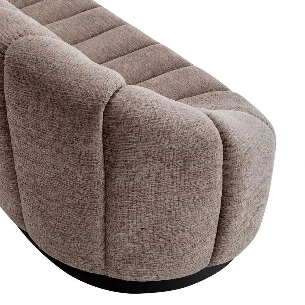 Madeley 2.5-Seater Chenille Sofa in Mink - Chocolate Wood