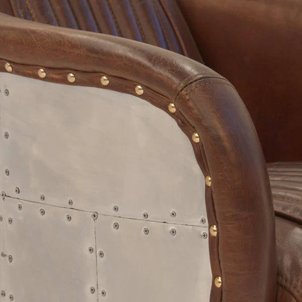 PINTO VINTAGE  LEATHER ARMCHAIR TOP GRAIN COW HIDE - MyChocolateWood