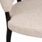 SET OF 2 CAVENDISH LINEN DINING CHAIR BEIGE/BLACK - MyChocolateWood