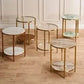 MELINA ROUND SIDE TABLE/BEDSIDE TABLE DUSTYJADE MARBLE/GOLD STAINLESS STEEL - MyChocolateWood