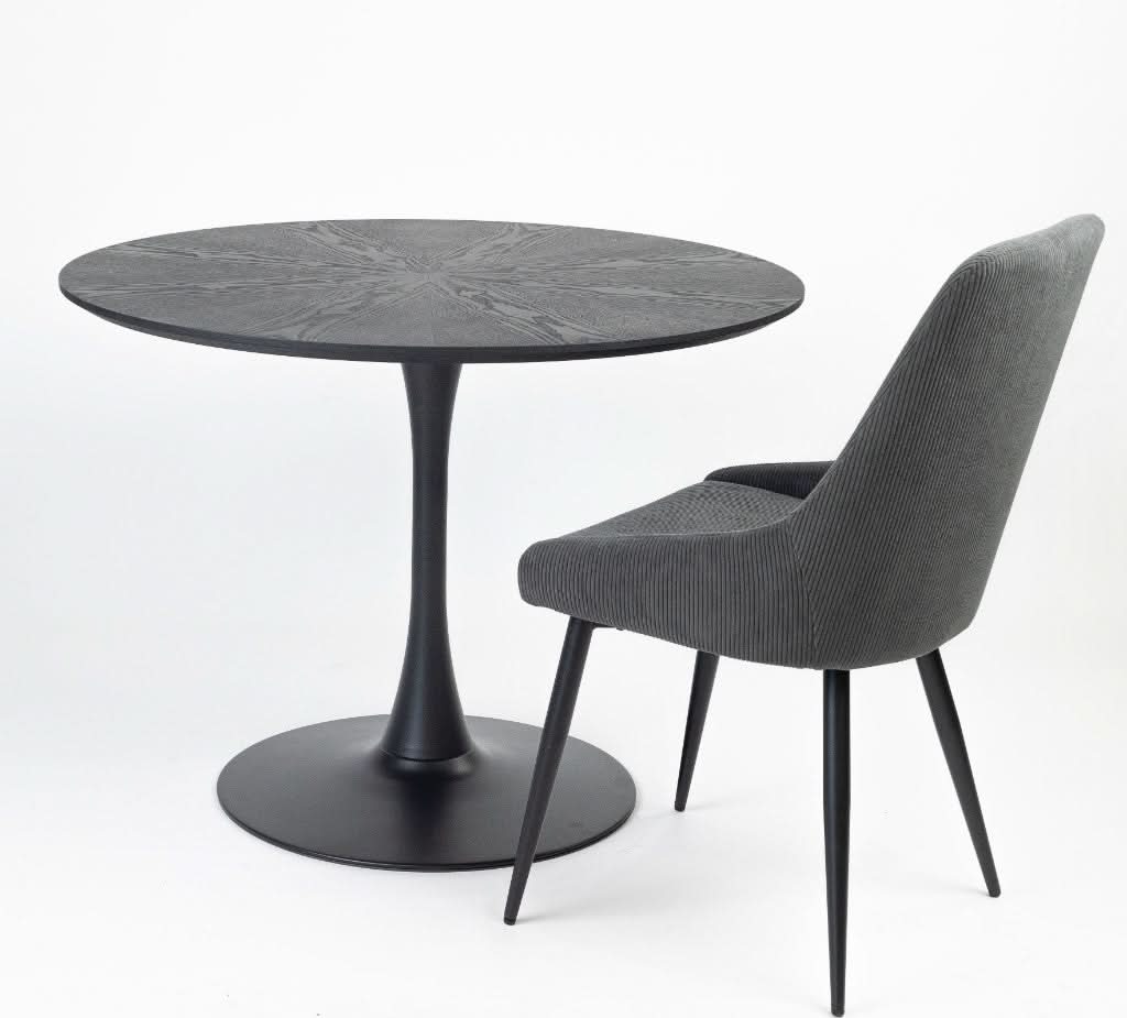 ERSKINE DINING CHAIR GREY CORDED FABRIC - MyChocolateWood