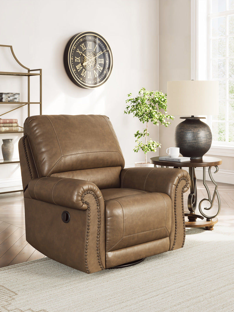 EMBER FAUX LEATHER 1 SEATER RECLINER ARMCHAIR/ROCKING CHAIR BROWN - MyChocolateWood