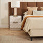 HAMPSHIRE WHITE MARBLE/WHITE OAK 2-DRAWER BEDSIDE TABLE - MyChocolateWood