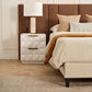 Hampshire 2-Drawer Bedside Table in White Oak with White Marble Top - Chocolate Wood