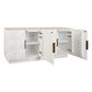 HAMPSHIRE TRAVERTINE /WHITE OAK 4-DOOR BUFFET/SIDEBOARD - MyChocolateWood