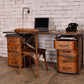 ARTURO SOLID FRUITWOOD/STEEL HOME OFFICE DESK WRITING DESK ART DECO STYLE - MyChocolateWood