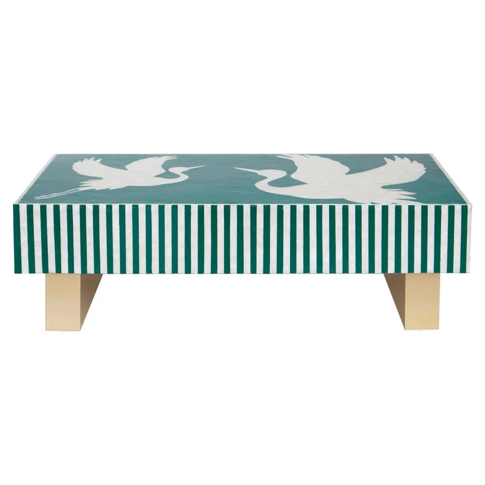 EMMINA MOTHER OF PEARL HAND INLAY COFFEE TABLE - LUXE ARTISAN DESIGN - MyChocolateWood