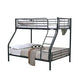 Curzon Single Over Double Bunk Beds in Black - Chocolate Wood