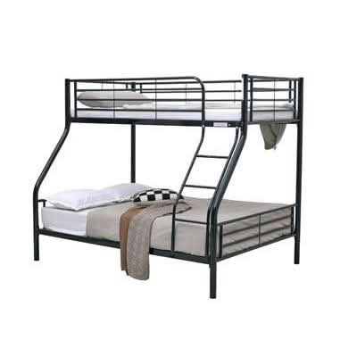 Curzon Single Over Double Bunk Beds in Black - Chocolate Wood