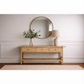 Joelle 3-Drawer Console Table in Distressed Rustic - Chocolate Wood