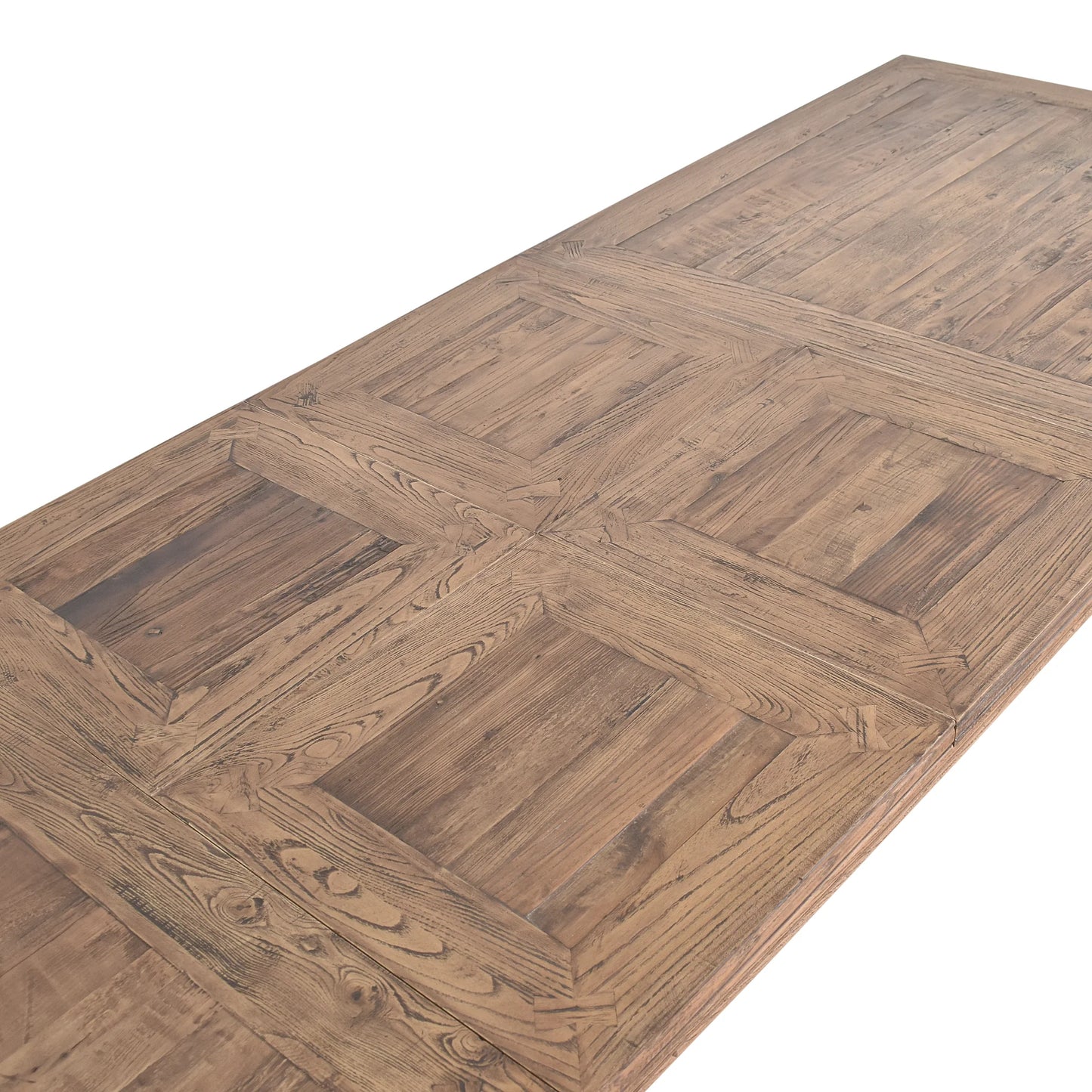 VAILLANT CURVED LEG ELM DOUBLE EXTENSION DINING TABLE W210/260/310 - MyChocolateWood