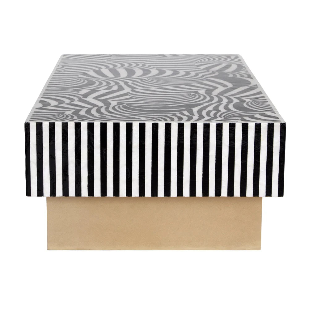 ENIGMA VORTEX NOIR MOTHER OF PEARL HAND INLAY COFFEE TABLE - MyChocolateWood