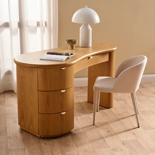 DELMAR OAK VENEER 4-DRAWER HOME OFFICE DESK/ STUDENT DESK OAK - MyChocolateWood