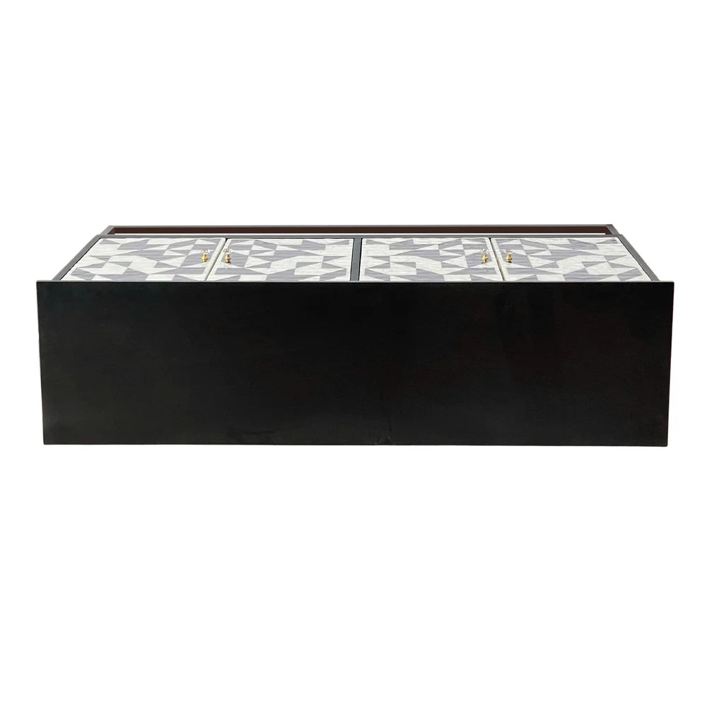 DELTA  MOTHER OF PEARL HAND INLAY 4-DOOR SIDEBOARD/BUFFET - MyChocolateWood
