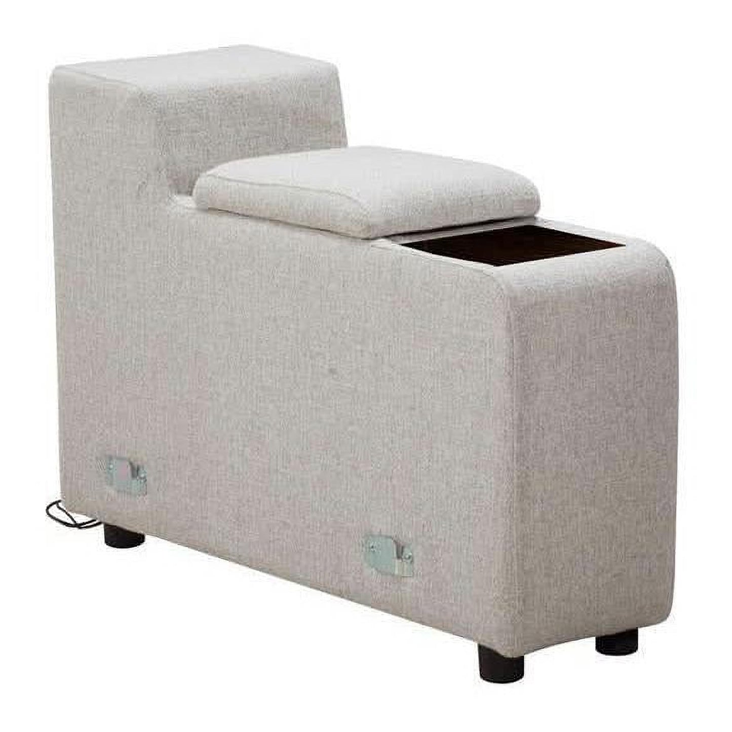 Galleria 4-Seater Home Theatre Sofa in Light Grey - Chocolate Wood