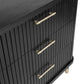 Pembroke Oak 6-Drawer Dresser in Black - Chocolate Wood