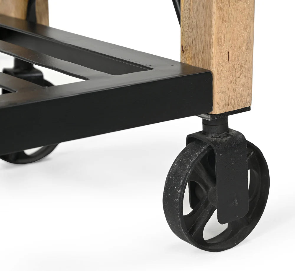 MEDGAR  RECYCLED BUTLERS TROLLEY ON WHEELS - MyChocolateWood