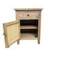 SET OF 2 X DUTCHY FRENCH PROVINCIAL STYLE BEDSIDE TABLES 1 DOOR & 1 DRAWER WITH PARQUETRY PATTERN 50 CM - MyChocolateWood
