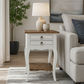 Astrid Quality Mahogany 2-Drawer Antique Side Table/Lamp Table White/Natural