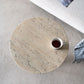 BARDOT ROUND CEMENT SIDE TABLE/LAMP TABLE NATURAL - MyChocolateWood