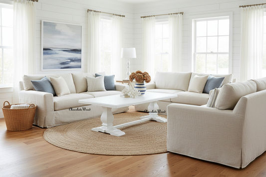 BRETTON ACACIA TIMBER COFFEE TABLE PARQUETRY TOP WHITE