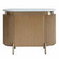 DENEUVE BEDSIDE TABLE ANTIQUE GOLD WITH CARRARA MARBLE TOP - MyChocolateWood