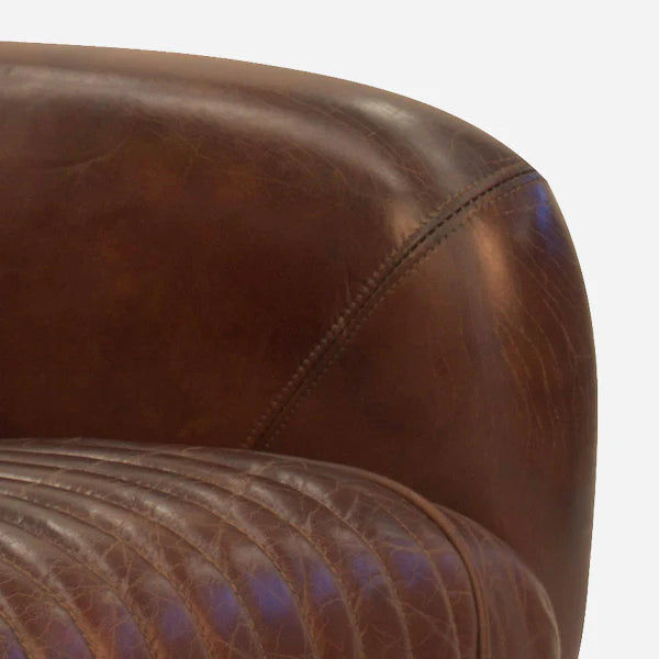 PINTO VINTAGE  LEATHER ARMCHAIR TOP GRAIN COW HIDE - MyChocolateWood