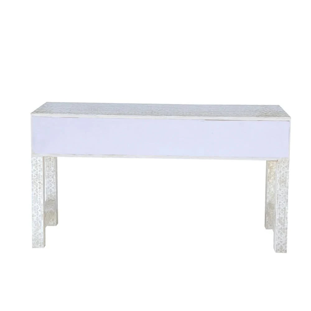 HEIDI MOTHER OF PEARL 3-DRAWER CONSOLE TABLE/HALL TABLE - MyChocolateWood
