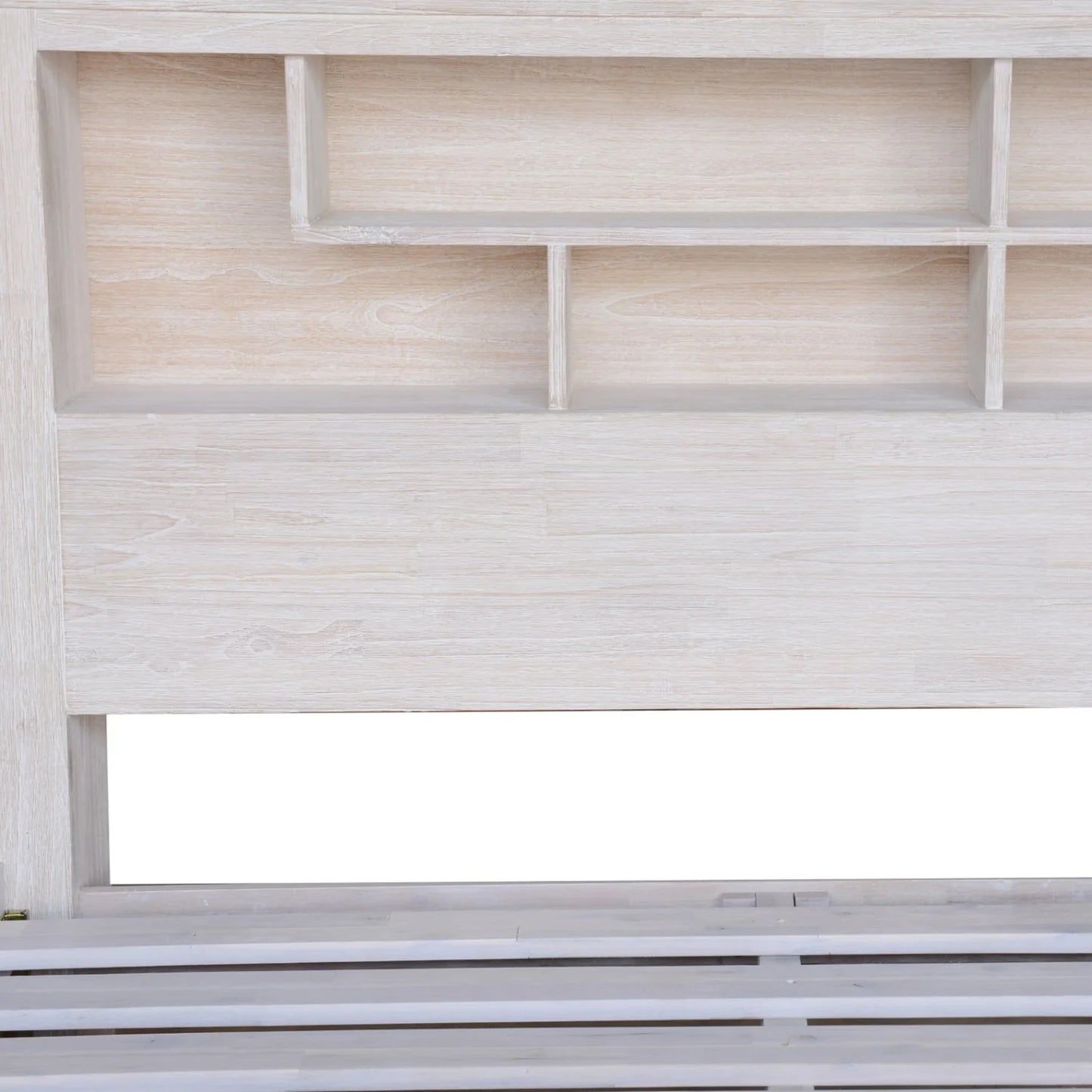 Oasis King Bed with Wooden Bookcase & 2 End Storage Drawers in White