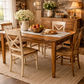 LINDI RUSTIC COUNTRY DINING TABLE RECYCLED ELM WOOD TIMBER FARMHOUSE 150CM IN HONEY - MyChocolateWood