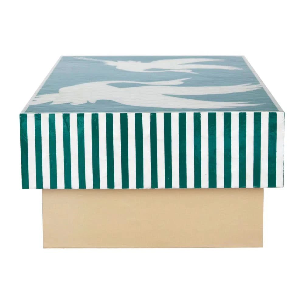 EMMINA MOTHER OF PEARL HAND INLAY COFFEE TABLE - LUXE ARTISAN DESIGN - MyChocolateWood