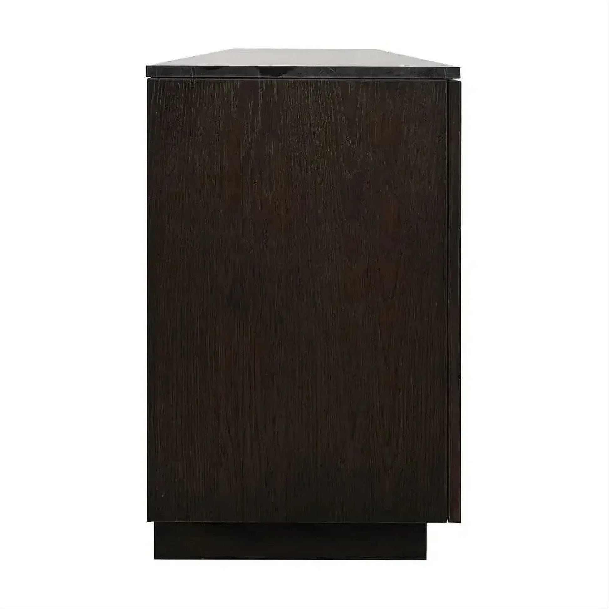 Hampshire 4-Door Buffet in Smoked Oak with Black Marble Top - Chocolate Wood