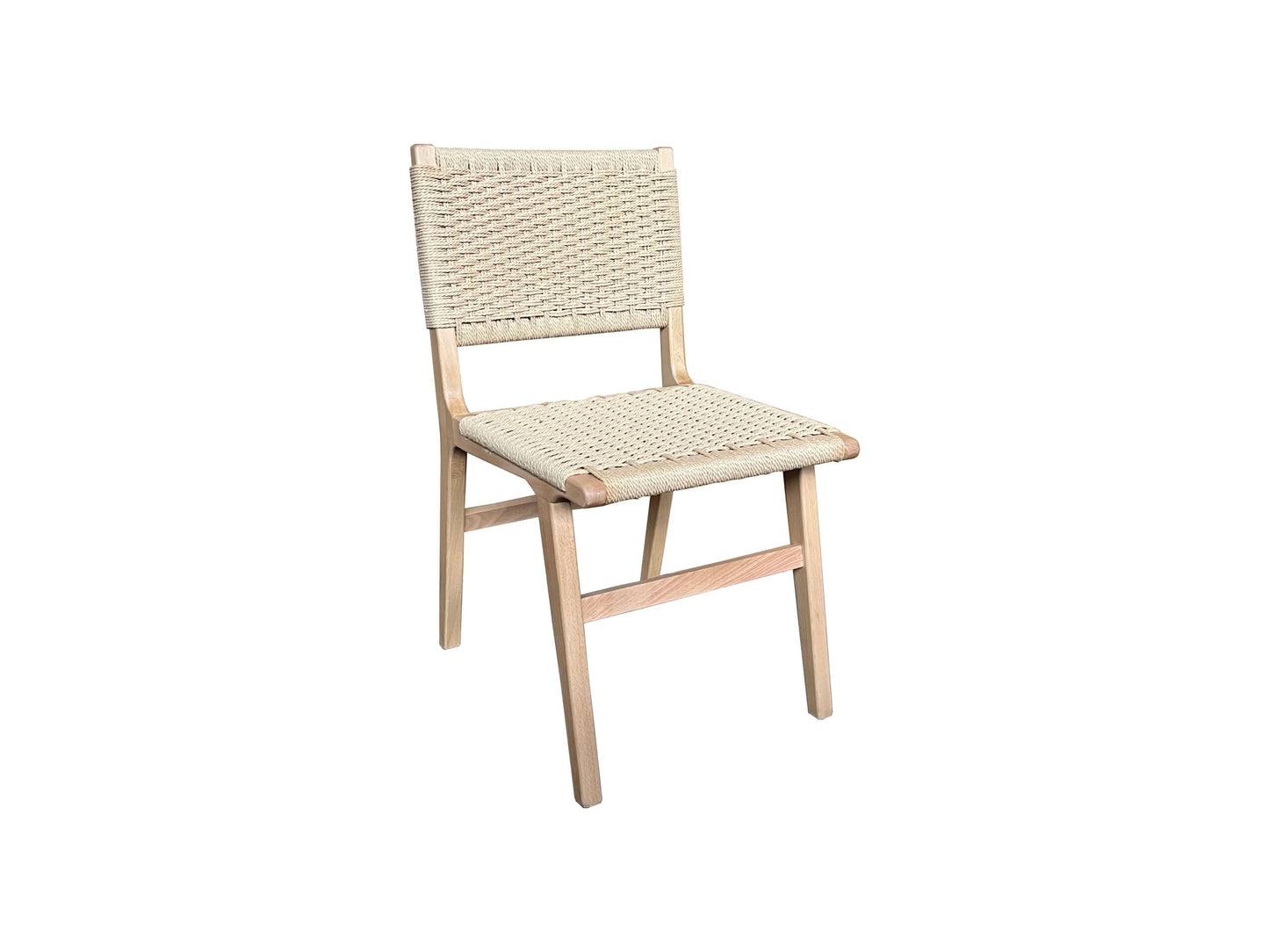 SET OF 2 KESWICK DINING CHAIRS - NATURAL BEECHWOOD & WOVEN ROPE - MyChocolateWood