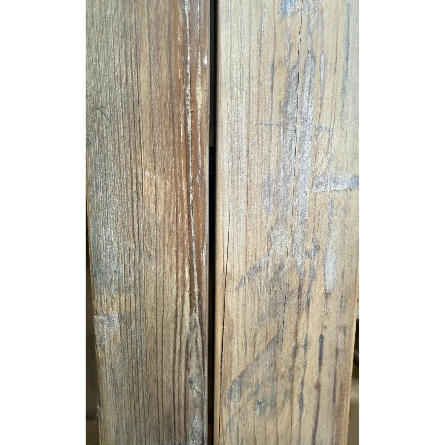 REINA GREYWASHED RECYCLED TIMBER/HERITAGE METAL 2-DOOR BOOKCASE DISPLAY CABINET - MyChocolateWood