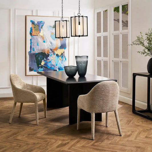 CHALMERS FABRIC DINING CHAIR BEIGE - MyChocolateWood